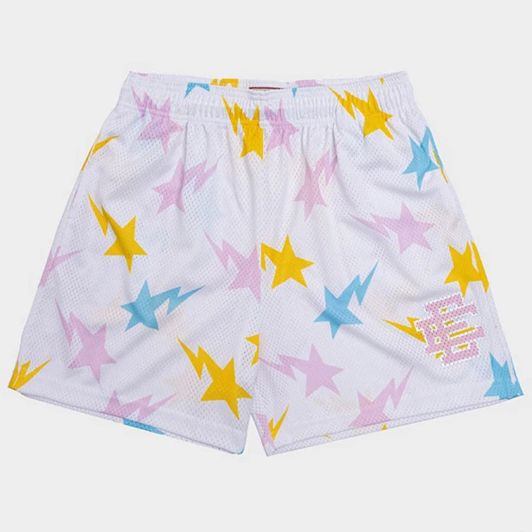 Jojocotrell-Eric Emanuel White Stars Shorts-new shops with bag-XL