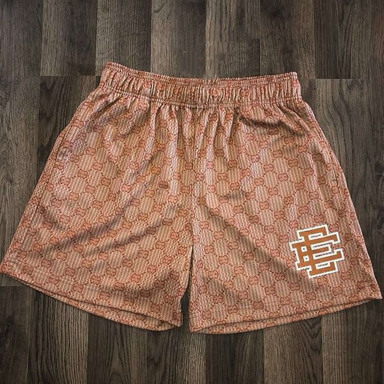 EE Shorts X Gucci Monogram Basic Print Shorts