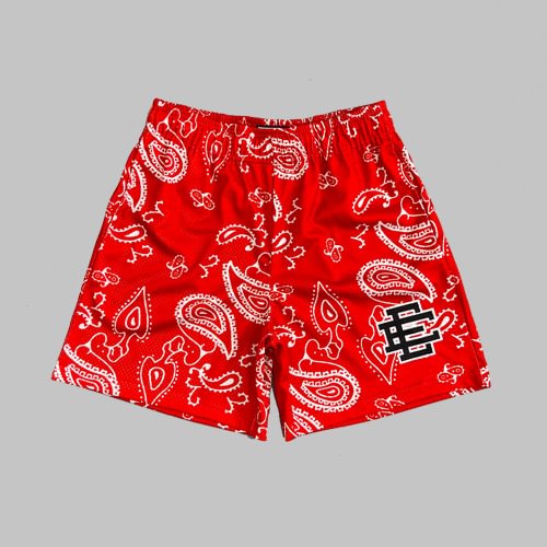 EE Shorts Cashew flowers Red