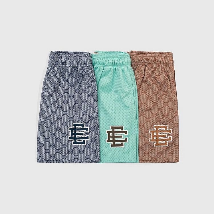 EE Shorts X Gucci Monogram Basic Print Shorts