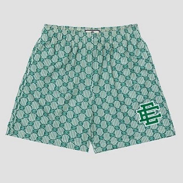 EE Shorts X Gucci Monogram Basic Print Shorts