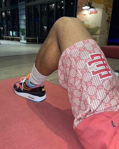 EE Shorts X Gucci Monogram Basic Print Shorts