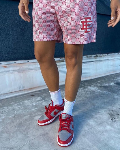 EE Shorts X Gucci Monogram Basic Print Shorts