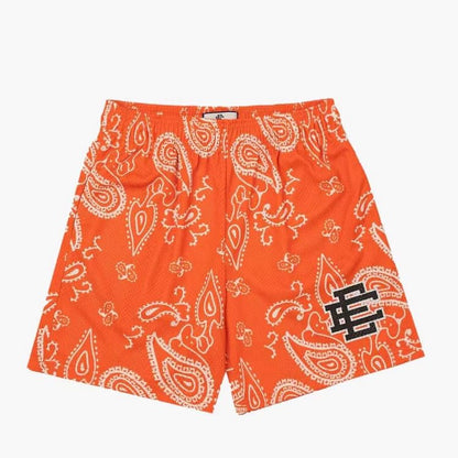 EE Shorts Cashew flowers Orange