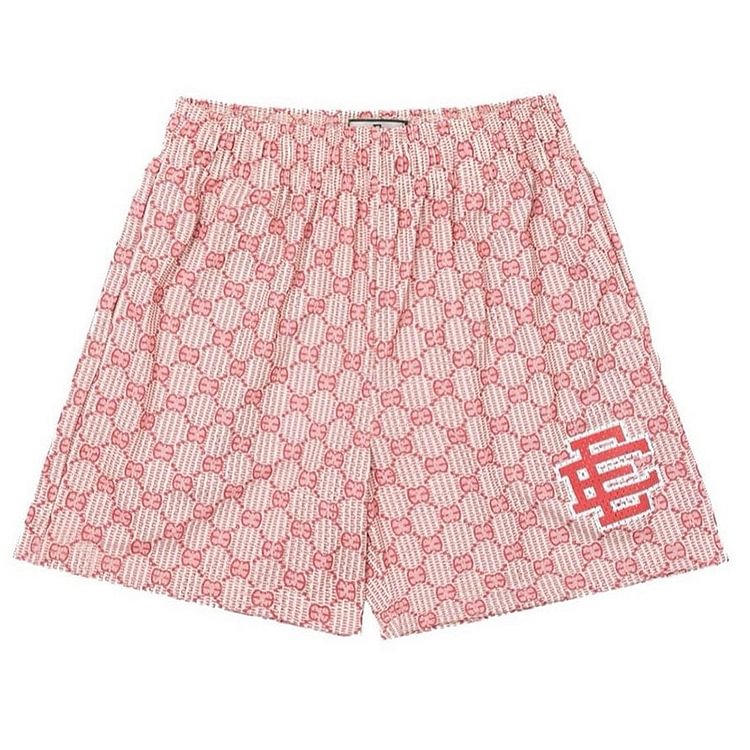 EE Shorts X Gucci Monogram Basic Print Shorts